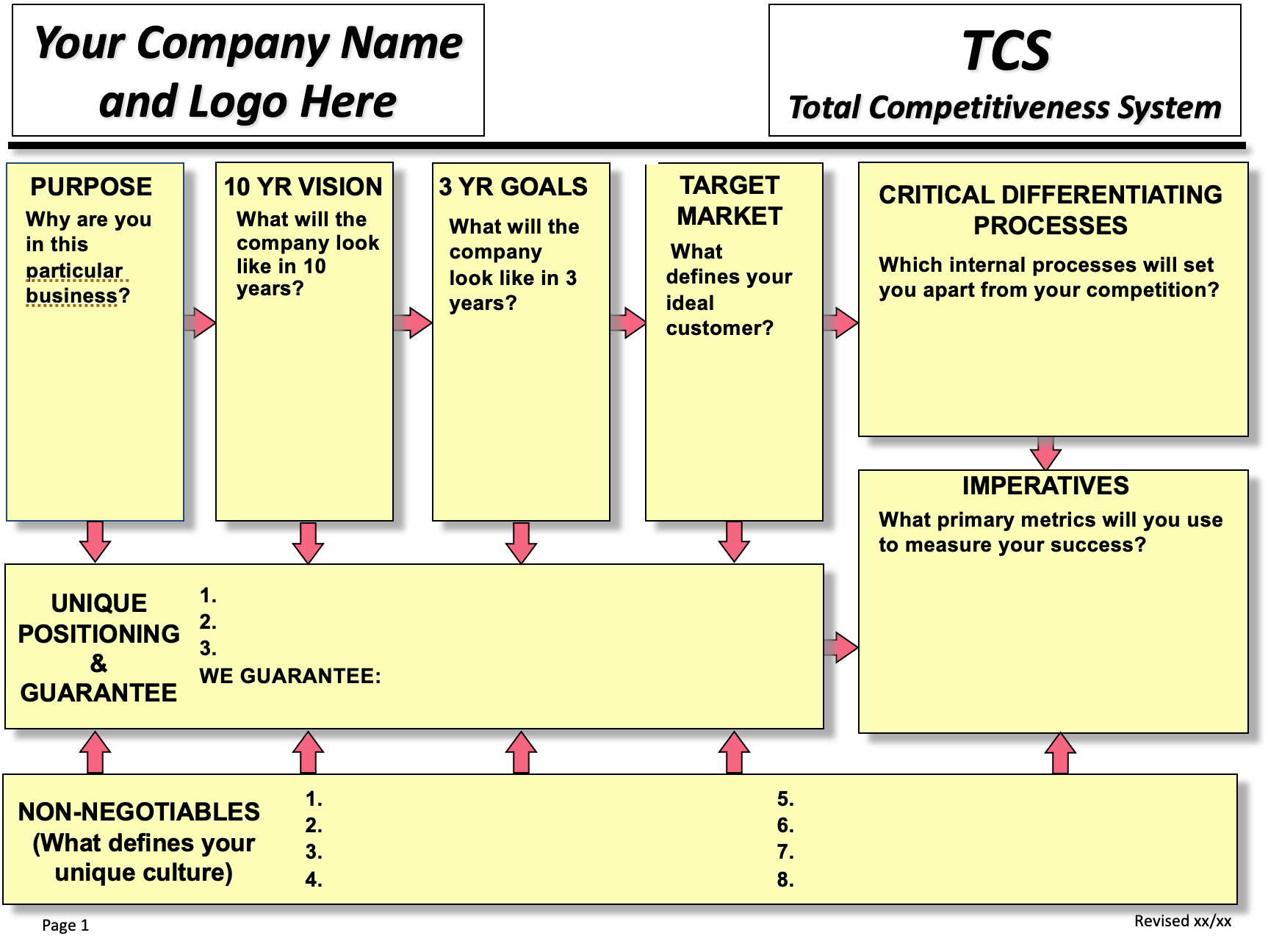 Screenshot of Total Competitiveness System framework template.